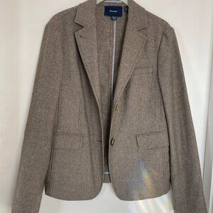 Façonnable Women's Blazer EUR 40 / US 8 Brown Birdseye Wool Blend